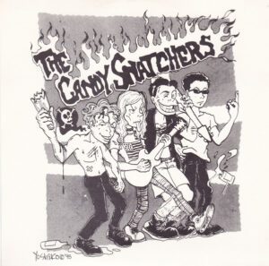 The Candy Snatchers poster on a white sheet